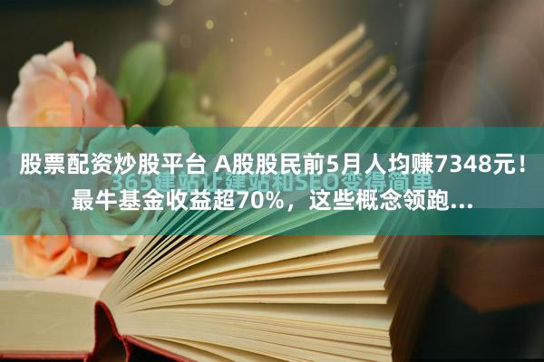 股票配资炒股平台 A股股民前5月人均赚7348元！最牛基金收益超70%，这些概念领跑...