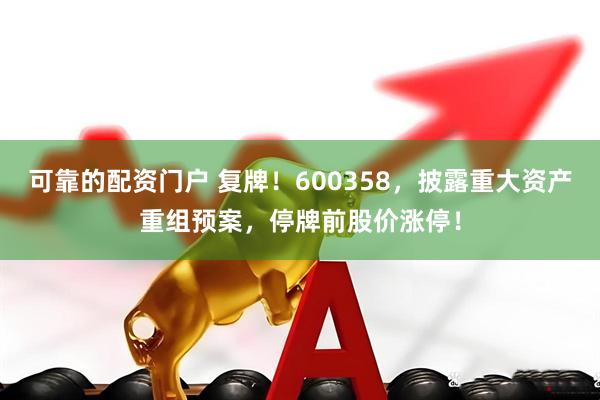 可靠的配资门户 复牌！600358，披露重大资产重组预案，停牌前股价涨停！