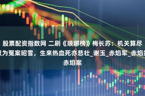 股票配资指数网 二刷《琅琊榜》梅长苏：机关算尽只为冤案昭雪，生来热血死亦悲壮_谢玉_赤焰军_赤焰案