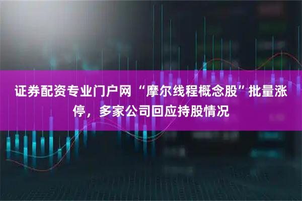 证券配资专业门户网 “摩尔线程概念股”批量涨停，多家公司回应持股情况